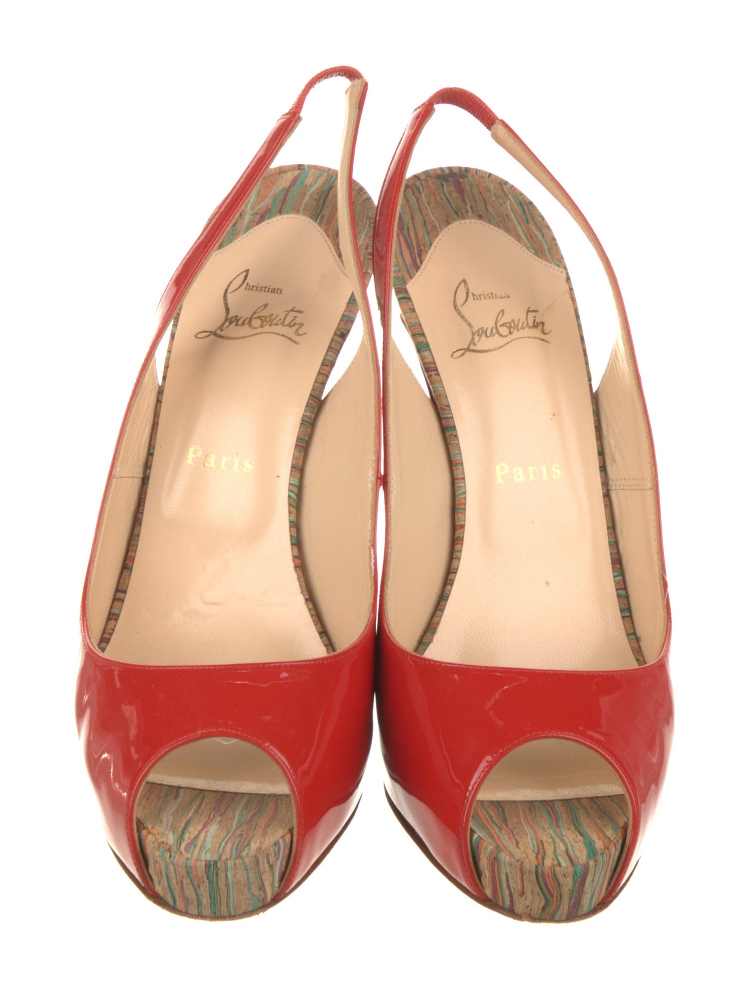 Christian Louboutin Patent Leather Slingback Pumps